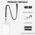 thumbnail image 3 of Lanyards WEZEBEL de 12 unidades, negros, con cierre de seguridad y porta credenciales, 3 of 7