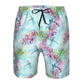thumbnail image 3 of Balery Dragonfly Floral Traje de Baño Estilo Hawaiano para Hombre, Shorts de Secado Rápido con Bolsillos-Medium, 3 of 6