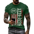 thumbnail image 3 of 250Th Anniversary Usa Patriotic Knit Short Sleeve T Shirt Graphic Independence Day Celebration Mens Graphic Tees Dark Green XL, 3 of 7