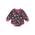 thumbnail image 1 of Fortune Bébé Fille Halloween Romper à Manches Longues Fantôme Sweatshirt Imprimé Citrouille Combinaisons, 1 of 9