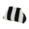 thumbnail image 2 of Woven Clutch Purse for Women Black White, Striped Summer Woven Clutch Mahjong Tile Bag Dumpling Style Colorful Evening Handbag, 2 of 8