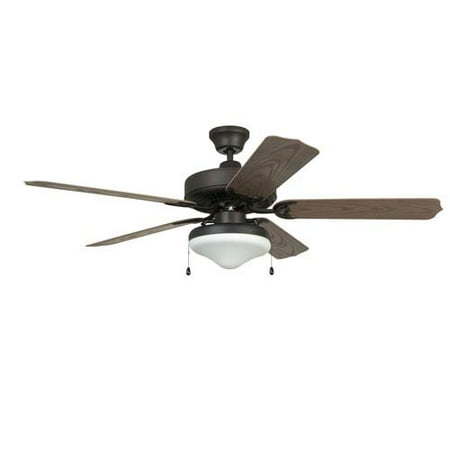 Oak Blades Light Kit - Enduro Aged Bronze Brushed 52-Inch Two-Light Outdoor Ceiling Fan with Weathered Oak Blades and Light Kit