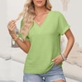 thumbnail image 6 of Puntoco Short Sleeve Women Tops 2025,Womens T Shirts Short Sleeve Basic Tees V Neck Fashion Tops Loose Fit Lightweight Casual Summer Clothes 2025 Green 6(M), 6 of 9