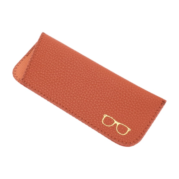 Unique Bargains Lychee Pattern Eyeglasses Case Portable Eyeglasses Storage 7"x2.95"x0.59" Orange