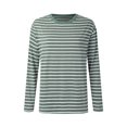 thumbnail image 4 of Women's Casual Long Sleeve Top Round Neck Knitted Rib Basic T Shirt, 4 of 8