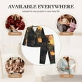 thumbnail image 6 of KLL Sunset Meditating Doberman Print Women's Long Sleeve Pajamas with Pants Sleepwear Loungewear 2 Set-Medium, 6 of 7