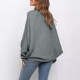 thumbnail image 3 of Sweaters for Women 2025 Fall Winter Oversized Batwing Sleeve Crewneck Knit Jumper Tops Womens Pullover Sweaters, 3 of 4
