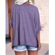 thumbnail image 5 of Camisetas de Gran Tamaño para Mujer, Cuello en V, Corta, Camisetas Holgadas Informales de Verano. Púrpura L, 5 of 9
