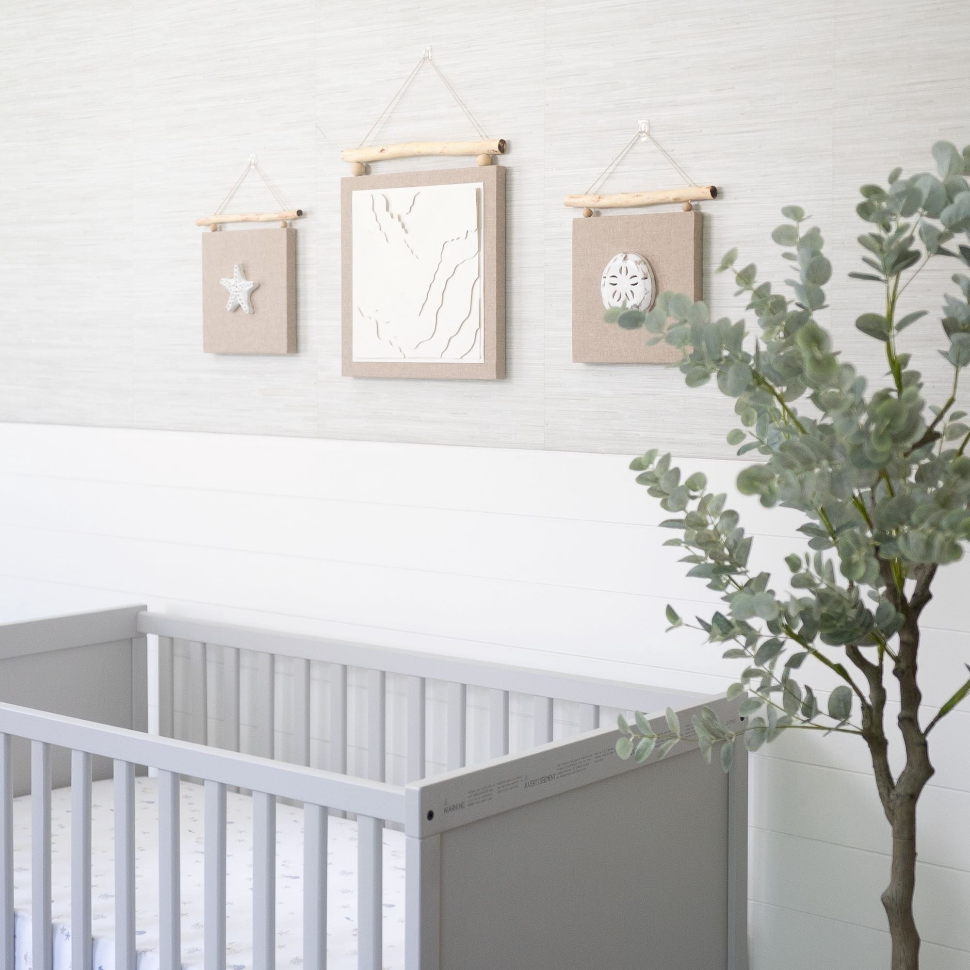 Crane Baby Ocean Nursery Wall Decor, Set of 3 (Starfish, Sand Dollar, Beach Motif) Canvas Nautical Decor For Nursery, Ocean Wall Art, Whale Nursery Decor, Beach Nursery Decor, Ocean Bedroom Decor