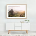 thumbnail image 5 of Meteora monasteries at sunset | mountain landscape photo in Greece - Greece Photography Landscape Mountain Nature Scenic Sunset Travel Poster Architecture Oak Framed Wall Art Print 5 x 7 inches, 5 of 6