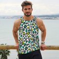 thumbnail image 6 of Cauagu Green Leopard Print Men's Sleeveless Muscle Shirts,Tank Tops Quick Dry Workout Tank Top Gym Muscle Tee Fitness Bodybuilding T Shirt for Men-Small, 6 of 7