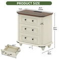 thumbnail image 5 of Uforic Rustic Nightstand with Charging Station & Drawers, Bedside Table for Bedroom, White, 5 of 8