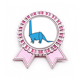 thumbnail image 1 of Dinosaurios, herbívoros. Insignia broche Medalla rosa premiada, 1 of 3