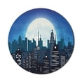 thumbnail image 1 of City Mouse Pad for Computers, Silhouette Cityscape Under Night Sky with Full Moon Urban Architecture Modern Capital, Round Non-Slip Thick Rubber Modern Mousepad, 8" Round, Multicolor, by Ambesonne, 1 of 2