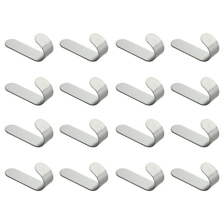 

16pcs J-shape Punch-free Hooks Stainless Steel Solid Hanging Hanger for Home