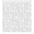 thumbnail image 2 of Ambesonne Grey Shower Curtain, Geometric Circles Retro, 69"Wx75"L, Grey White, 2 of 4