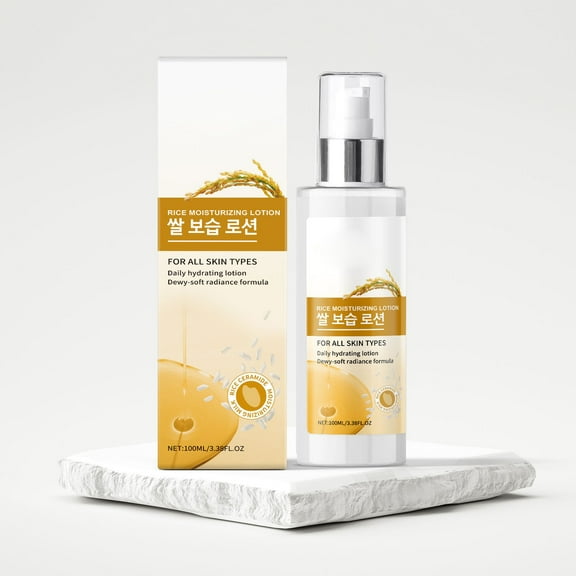 HYLLai Rice Water Moisturizing Lotion, Gentle Hydration for All Skin Types, Soothes, Repairs & Prevents Moisture Loss, 100ml