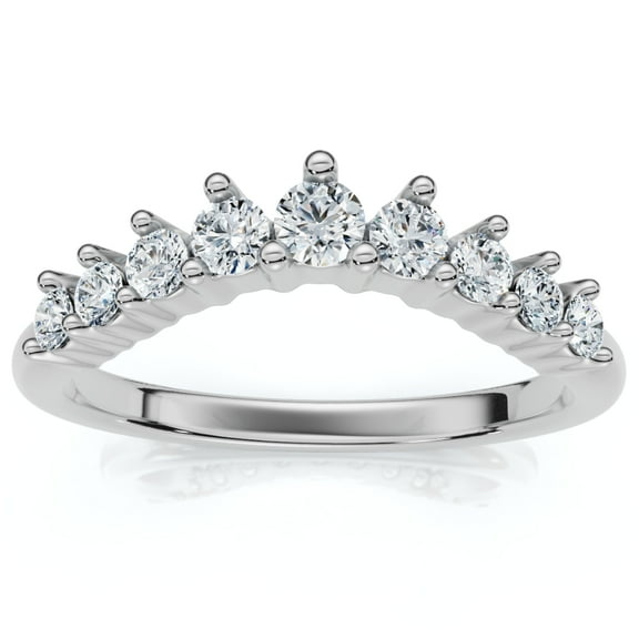 Pompeii 3/8Ct Diamond Contour Wedding Guard Ring Womens Band 14k Gold Lab Grown