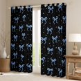 thumbnail image 2 of Manfei Blue Coquette Bow Knot Kitchen Curtains,Cartoon Bowtie Pattern Black Out Curtains Pack of 2 (42x63 Each), 2 of 6