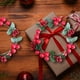 thumbnail image 1 of Red Berry Candlestick Table Wreath Holly Candlestick Ring Christmas Candlestick Ring Mini Hanging Christmas Wreath Red Berry Candlestick Ring Wedding Resin, 1 of 6
