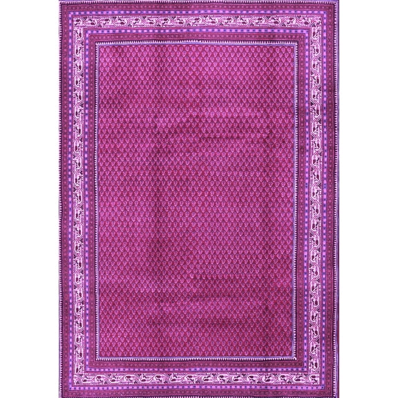 Ahgly Company Indoor Rectangle Persian Purple Traditional Area Rugs, 5' x 7'