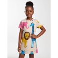 thumbnail image 3 of Kids Charming Short Sleeve Dress Regular-Fit Round Neck Play Dress for Girls Young Girls Age 5-13 Pockets, 3 of 6