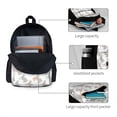 thumbnail image 2 of Lsque Gray Rabbit Pattern Adult Backpack – Durable & Lightweight PU Canvas Storage Bag , 15” Laptop Compartment, and Multiple Pockets, 2 of 4