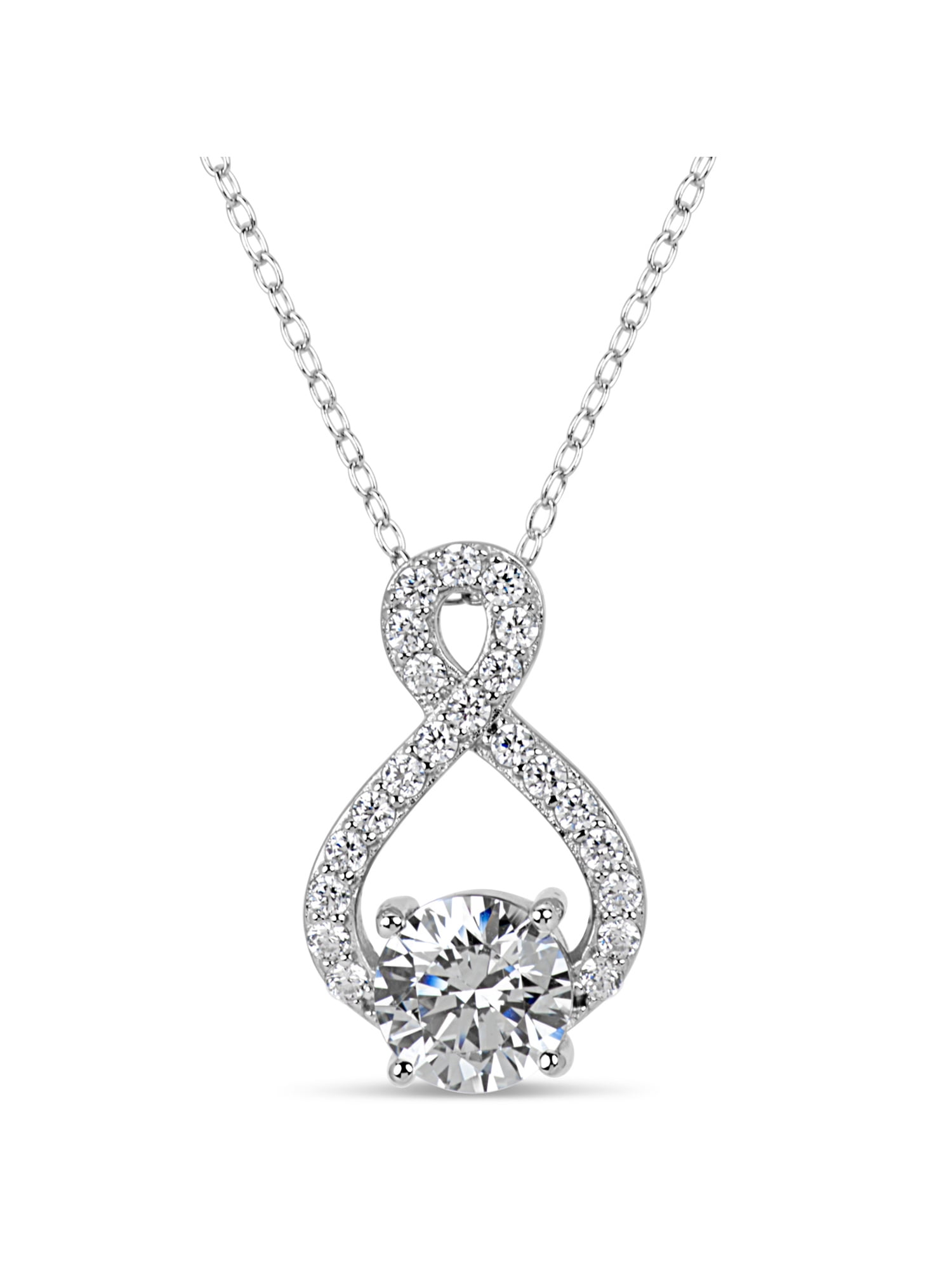 Sterling Silver Rose Gold Plated Infinity Necklaces 18