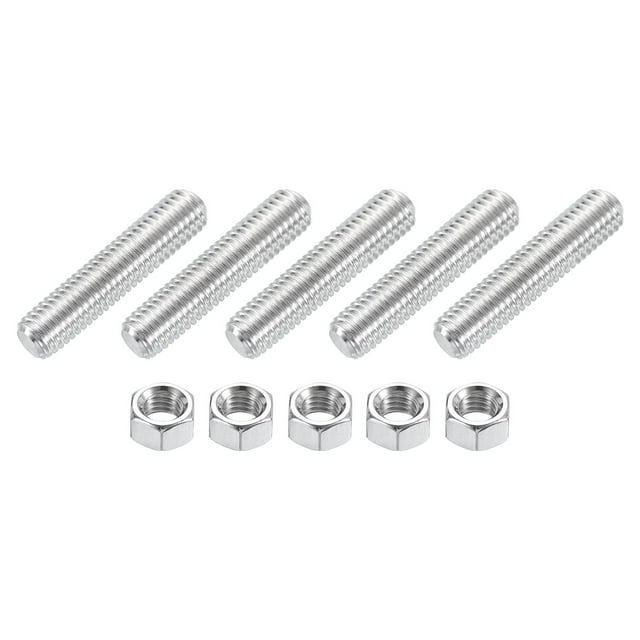 3/8 Pouces-16 Tige Entièrement Filetée, 5 Pcs Acier Inoxydable 304 Vis Filetée 2 Pouces de Long