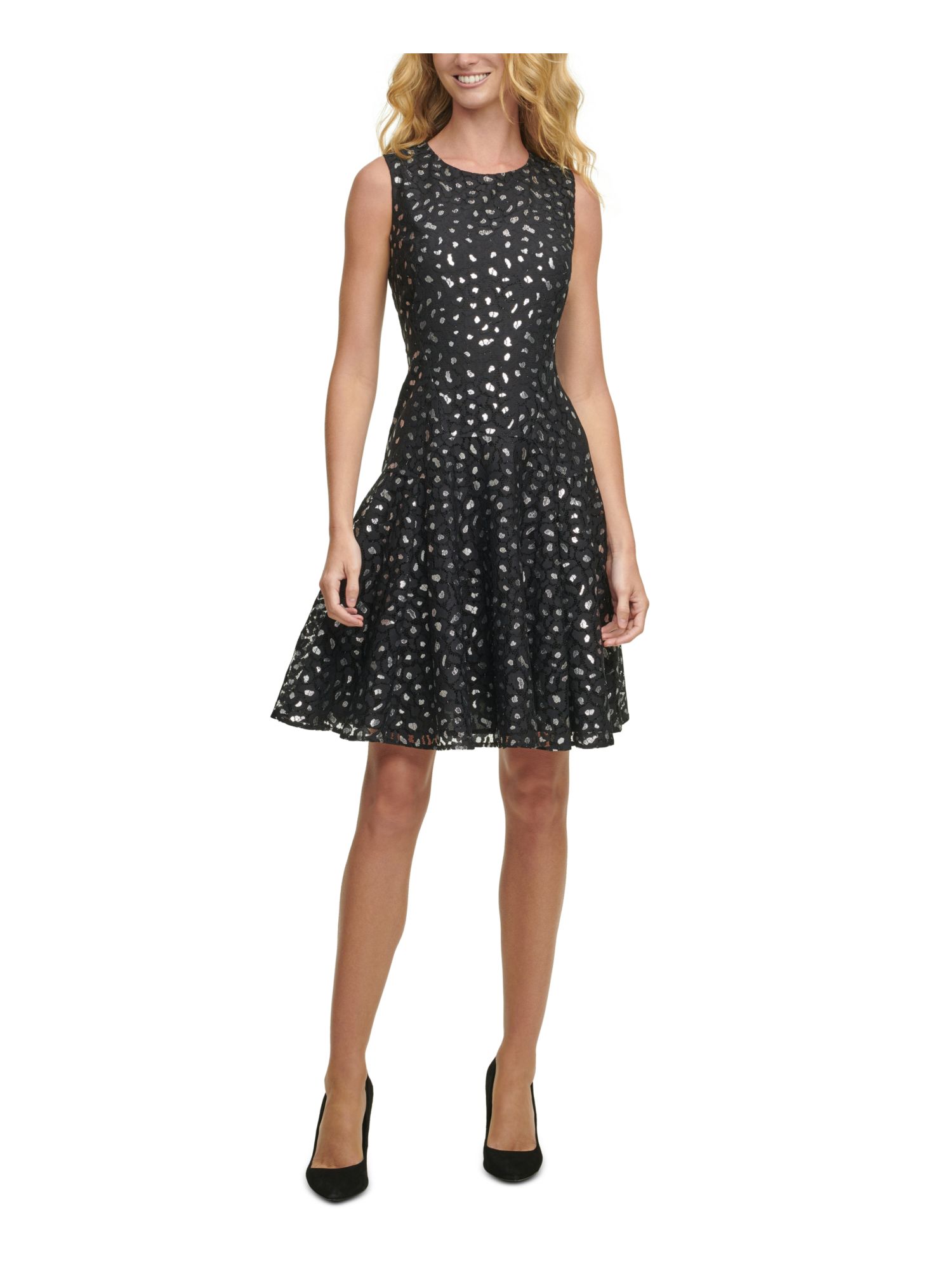 chinese dress ladies Tommy Hilfiger Women's Lace Ponte Dress, Black, 6 at Amazon Women's  Clothing store main image 0