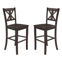 Flash Furniture X Design Wood Back Bar Stools, Rustic Gray (Set of 2)