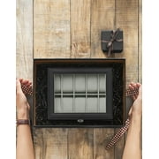 10-Slot Watch Box, Black Synthetic Leather, Glass Lid, Removable Pillows, Gray Lining, Watch Organizer
