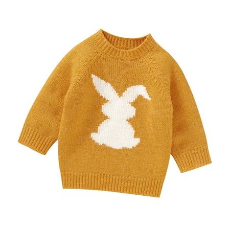 

Rovga Dresses For Girls Autumn Winter Warm Outfits Baby Girl Boy Cute Long Sleeve Knitted Rabbit Pattern Sweater Pullover Tops Casual Clothing