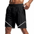 thumbnail image 3 of Fashion YLSDY Men Athletic Shorts Summer Elastic Waist Drawstring Casual Lightweight Color Block Beach Short Pants with Zip Pockets Black M, 3 of 8