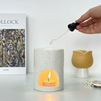 Warmself Ceramic Essential Oil Burner Tealight Candle Holder Decorative Aroma Diffuser Black Inkjet