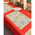 thumbnail image 4 of Christmas Placemats Set of 4 Snowflake Snow Christmas Placemats for Dining Table Gold Table Mat Winter Holiday Home Party Kitchen Table Decorations, 4 of 6