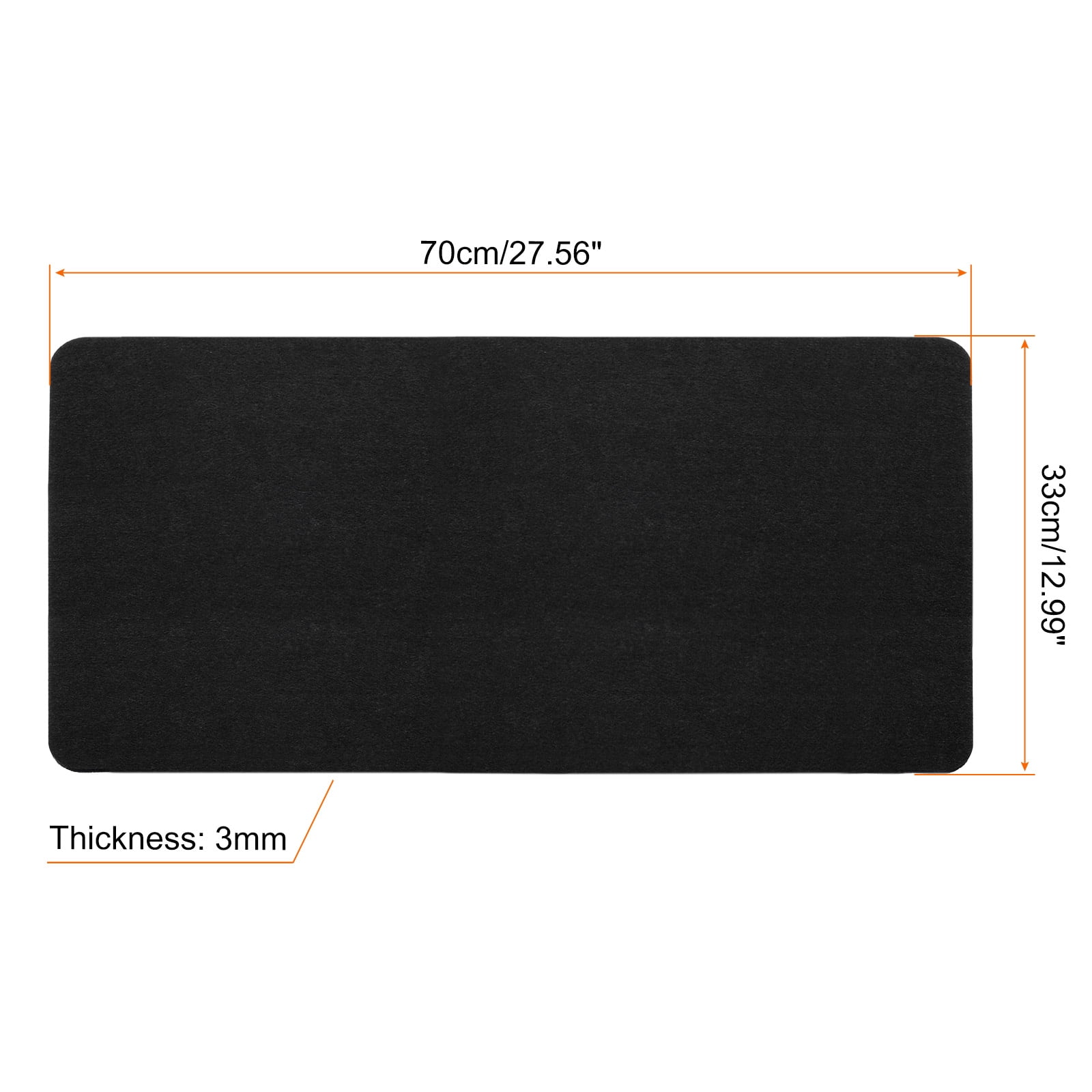 Unique Bargains Desk Mat Protector, Felt Dual Side Mouse Pad Writing Black 33x70