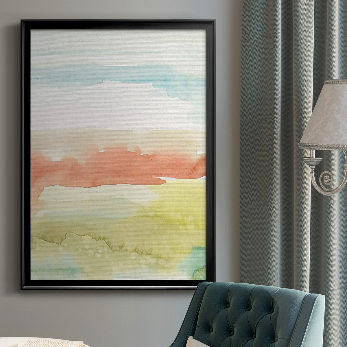 Blushing Sunrise II Premium Framed Print, in Gold, Black, or Silver - Ready to Hang