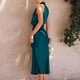 thumbnail image 3 of Vestidos de noche elegantes para mujer, sin mangas, con cuello halter, de satén, para bodas de verano, vestidos de noche largos (L), 3 of 5