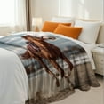 thumbnail image 3 of Flannel Fleece Throw Blanket, Soft Large Throw Blanket, Lightweight Cozy Plush Throw Blanket Fit Sofa Bed, 30"x40", Horse, 3 of 7