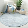 thumbnail image 2 of SAFAVIEH Rag Skylar Striped Cotton Area Rug, Light Blue/Multi, 6' x 6' Round, 2 of 11