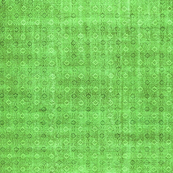 Ahgly Company Indoor Square Abstract Green Contemporary Area Rugs, 5' Square