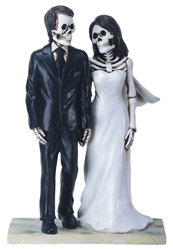 Day Of The Dead Mariachi Fiesta Bride And Groom Couple Wedding Skeletons Statue