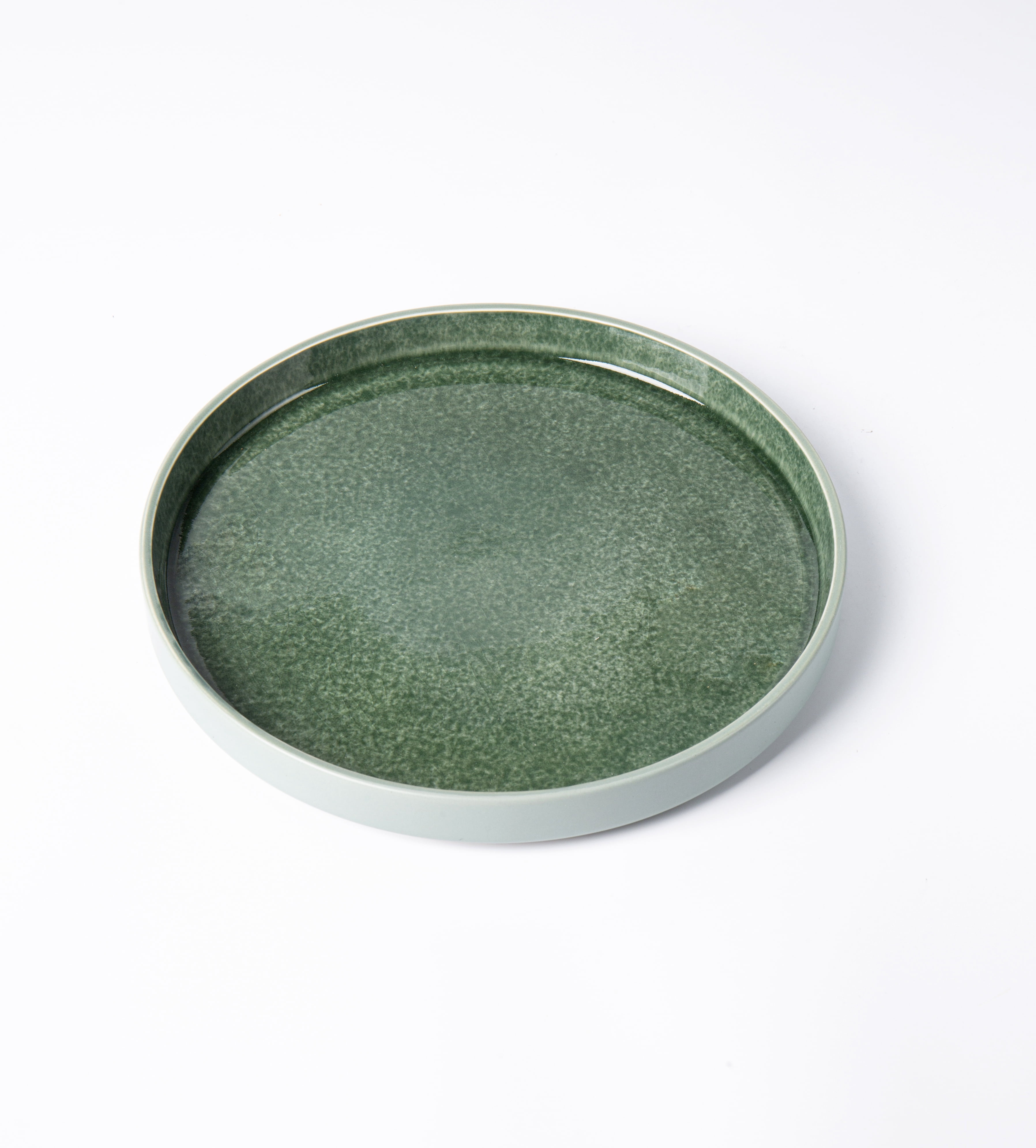 (2 pack) Better Homes & Gardens-Parker Green Stoneware Stackable Salad Plate