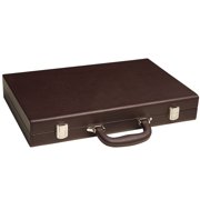 Silverman & Co. 16-inch Premium Backgammon Set - Medium - Dark Brown
