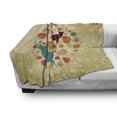 thumbnail image 3 of Christmas Soft Flannel Fleece Throw Blanket, Reindeer and Snowflakes in Abstract Balls Ornament Vintage Design Paper Art Image, Cozy Plush for Indoor and Outdoor Use, 70" x 90", Beige, by Ambesonne, 3 of 6