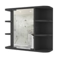 thumbnail image 4 of JERFIT Modern 6-Tier Bathroom Medicine Cabinet with Mirror & Shelves, Black Melamine Storage Organizer, 4 of 5