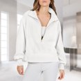 thumbnail image 1 of Sudadera con solapa para mujer Sudadera suelta con cuello doblado Top de otoño de color sólido FLhrweasw Nuevo, 1 of 7
