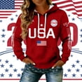 thumbnail image 4 of AHMOMEI Women's 250 Anniversary USA Shirt America 1776-2026 250th Anniversary Waffle Hoodie Patriotic Women's Hoodie, 4 of 6