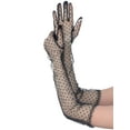 thumbnail image 5 of INSPIRE CHIC Women's Polka Dot Mesh Gloves Lace Tulle Extra Long Evening Glove 1 Pair One Size Black, 5 of 6
